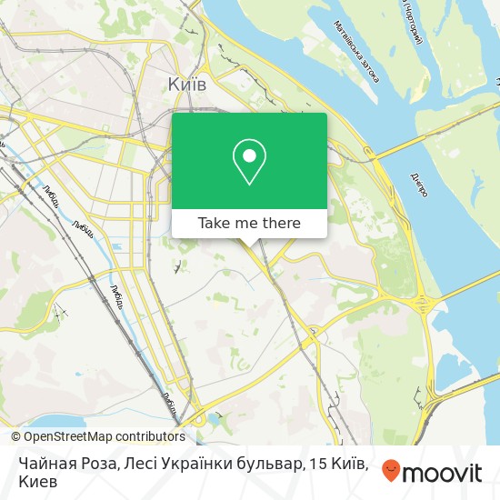 Карта Чайная Роза, Лесі Українки бульвар, 15 Київ