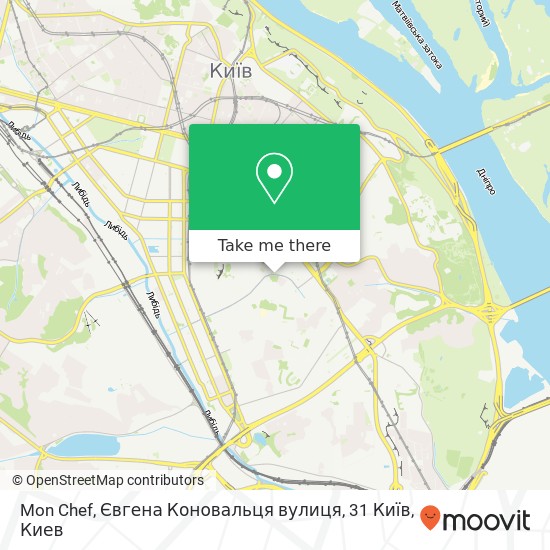 Карта Mon Chef, Євгена Коновальця вулиця, 31 Київ