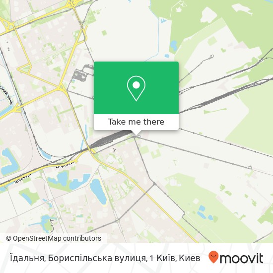 Карта Їдальня, Бориспільська вулиця, 1 Київ
