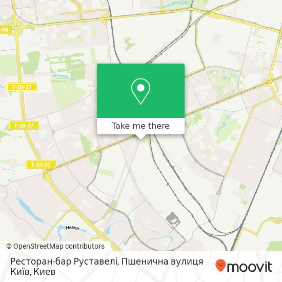 Карта Ресторан-бар Руставелі, Пшенична вулиця Київ