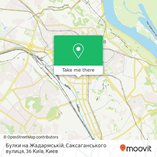 Карта Булки на Жадармській, Саксаганського вулиця, 36 Київ
