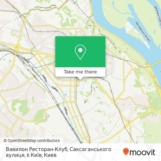 Карта Вавилон Ресторан-Клуб, Саксаганського вулиця, 6 Київ