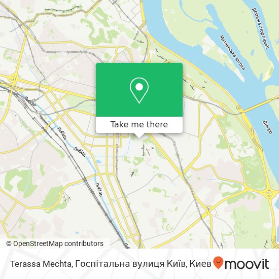 Карта Terassa Mechta, Госпітальна вулиця Київ