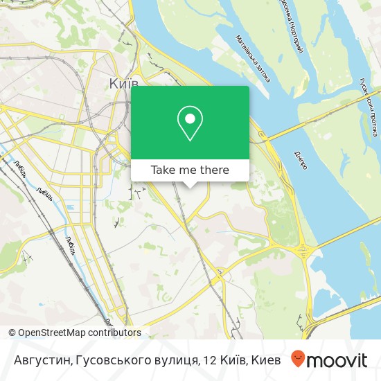 Карта Августин, Гусовського вулиця, 12 Київ