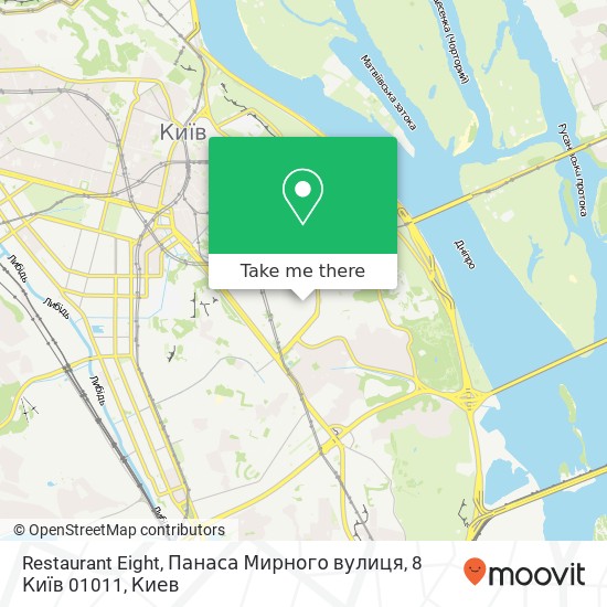 Карта Restaurant Eight, Панаса Мирного вулиця, 8 Київ 01011