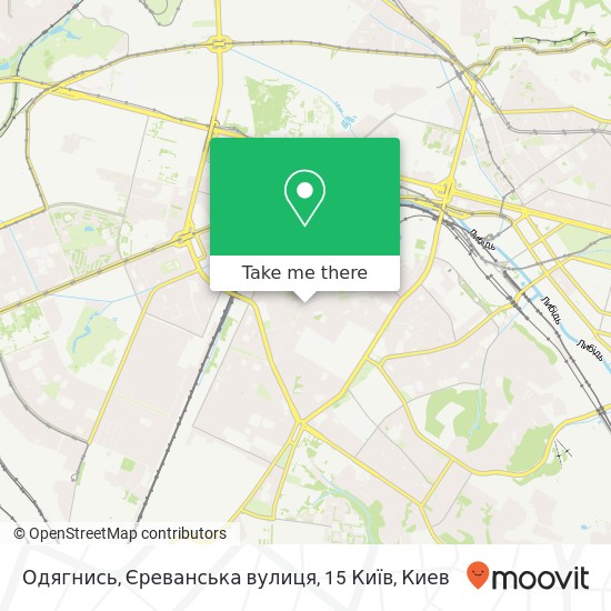Карта Одягнись, Єреванська вулиця, 15 Київ