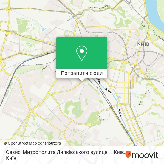 Карта Оазис, Митрополита Липківського вулиця, 1 Київ