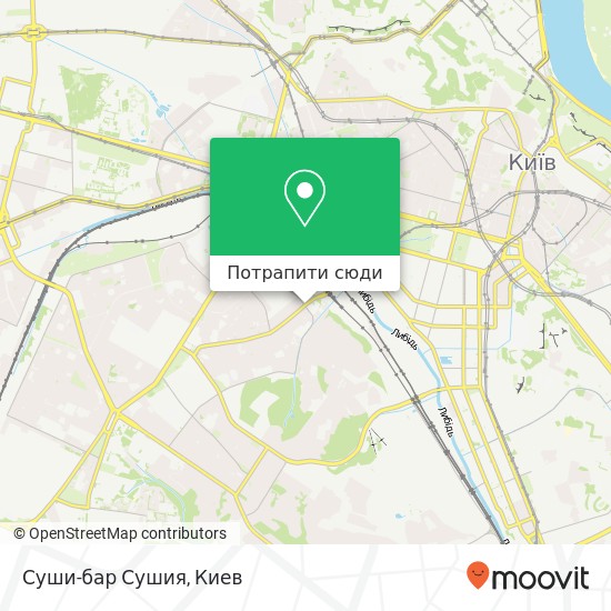 Карта Суши-бар Сушия, Митрополита Липківського вулиця, 1 Київ