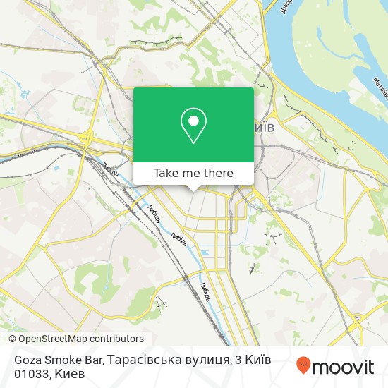 Карта Goza Smoke Bar, Тарасівська вулиця, 3 Київ 01033