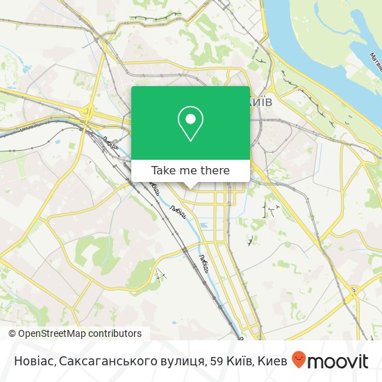 Карта Новіас, Саксаганського вулиця, 59 Київ