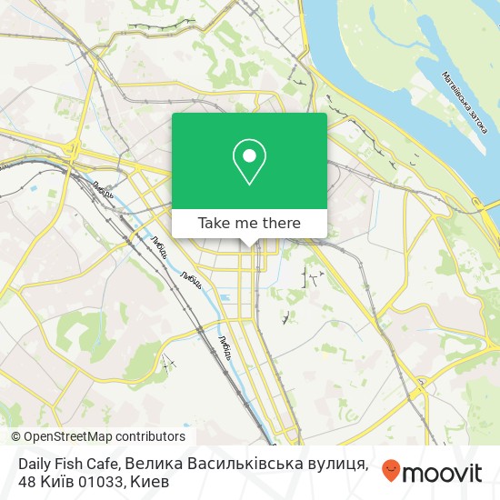 Карта Daily Fish Cafe, Велика Васильківська вулиця, 48 Київ 01033