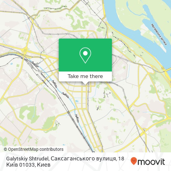 Карта Galytskiy Shtrudel, Саксаганського вулиця, 18 Київ 01033