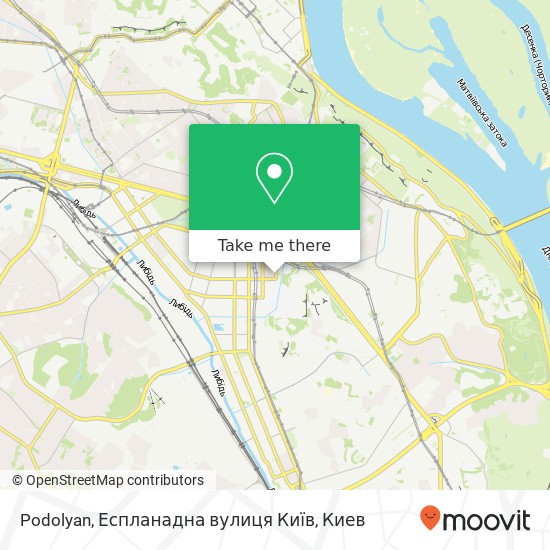 Карта Podolyan, Еспланадна вулиця Київ
