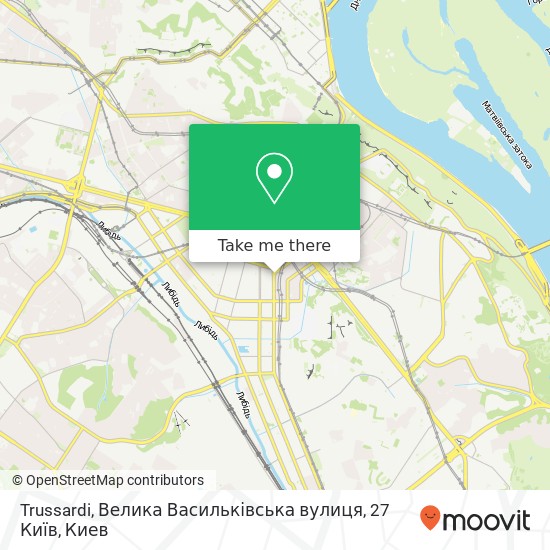 Карта Trussardi, Велика Васильківська вулиця, 27 Київ