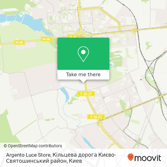 Карта Argento Luce Store, Кільцева дорога Києво-Святошинський район
