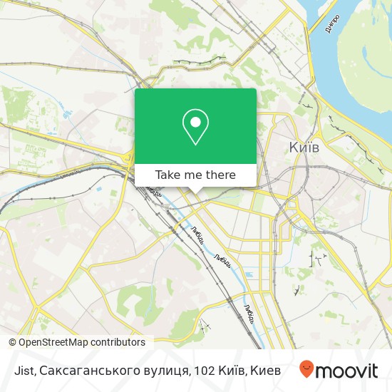 Карта Jist, Саксаганського вулиця, 102 Київ