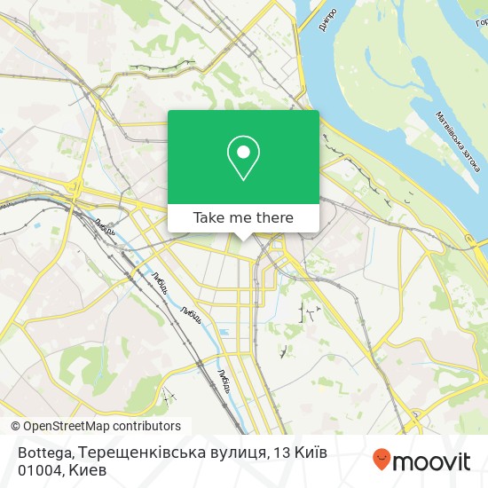 Карта Bottega, Терещенківська вулиця, 13 Київ 01004