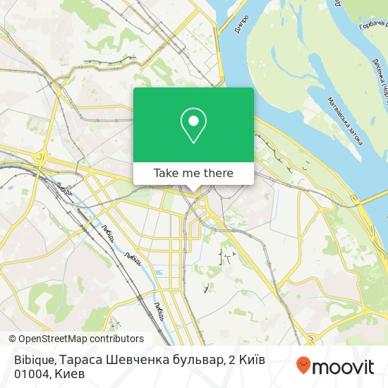 Карта Bibique, Тараса Шевченка бульвар, 2 Київ 01004