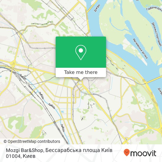 Карта Mozgi Bar&Shop, Бессарабська площа Київ 01004