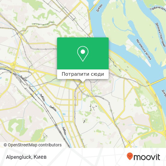 Карта Alpengluck, Бессарабська площа Київ
