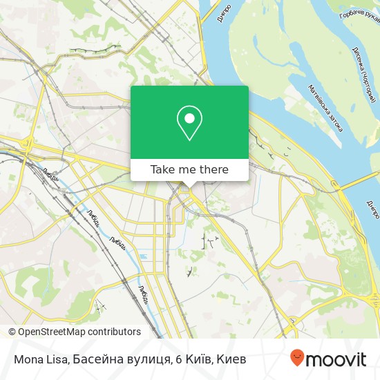 Карта Mona Lisa, Басейна вулиця, 6 Київ