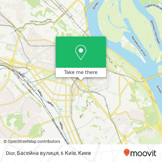 Карта Dior, Басейна вулиця, 6 Київ