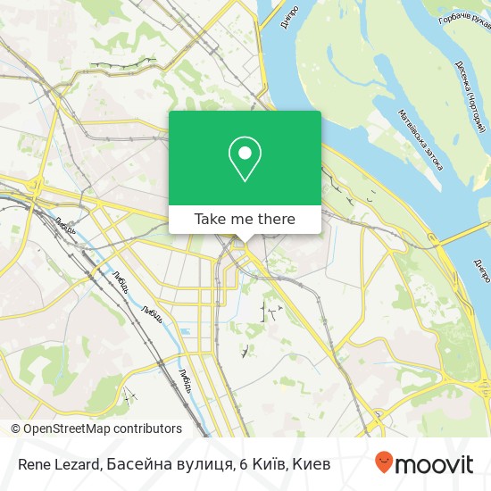 Карта Rene Lezard, Басейна вулиця, 6 Київ