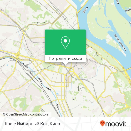 Карта Кафе Имбирный Кот, Пушкінська вулиця, 24Б Київ 01004