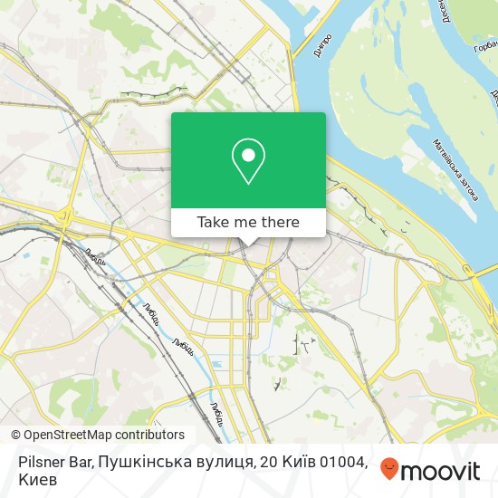 Карта Pilsner Bar, Пушкінська вулиця, 20 Київ 01004