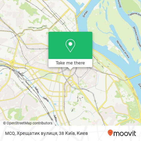 Карта MCQ, Хрещатик вулиця, 38 Київ