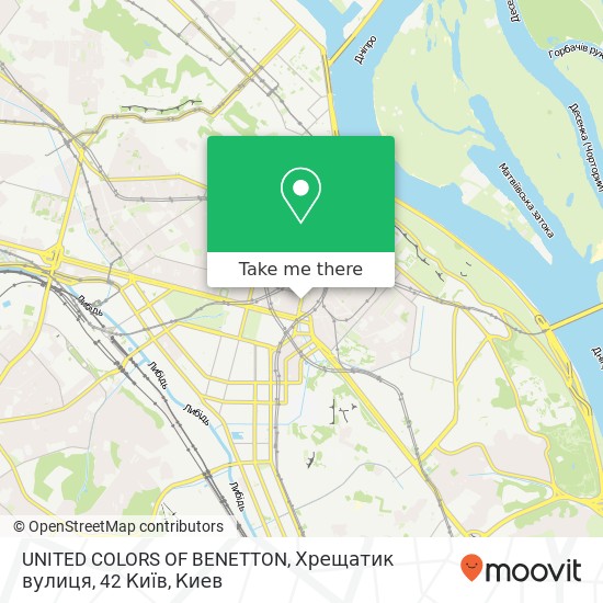 Карта UNITED COLORS OF BENETTON, Хрещатик вулиця, 42 Київ