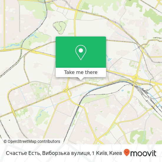Карта Счастье Есть, Виборзька вулиця, 1 Київ