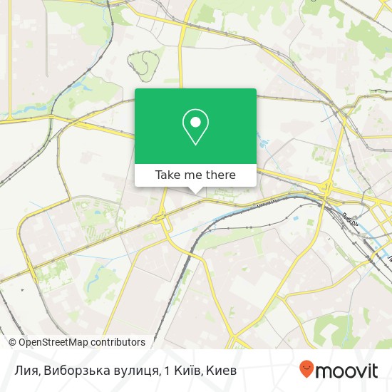 Карта Лия, Виборзька вулиця, 1 Київ