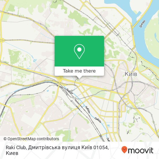 Карта Raki Club, Дмитрівська вулиця Київ 01054