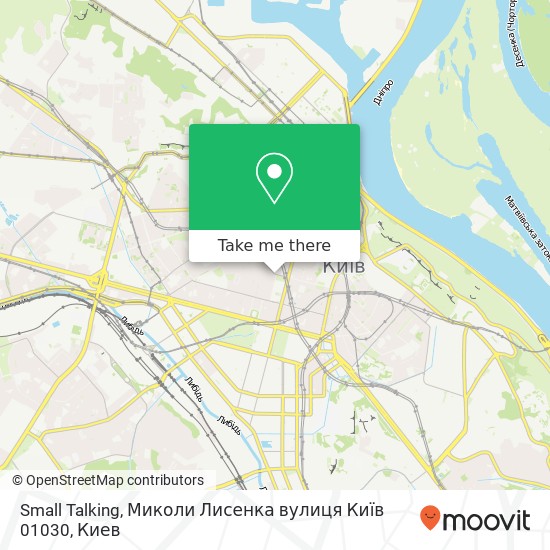 Карта Small Talking, Миколи Лисенка вулиця Київ 01030