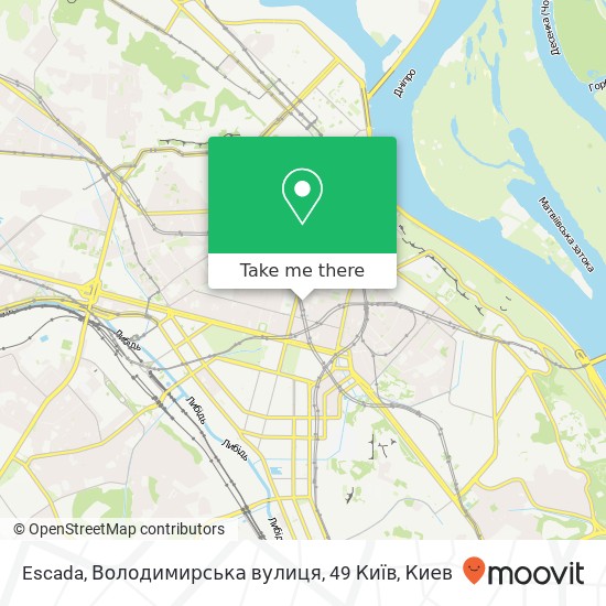 Карта Escada, Володимирська вулиця, 49 Київ