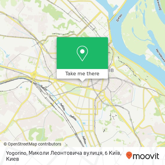 Карта Yogorino, Миколи Леонтовича вулиця, 6 Київ