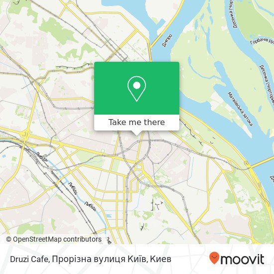 Карта Druzi Cafe, Прорізна вулиця Київ