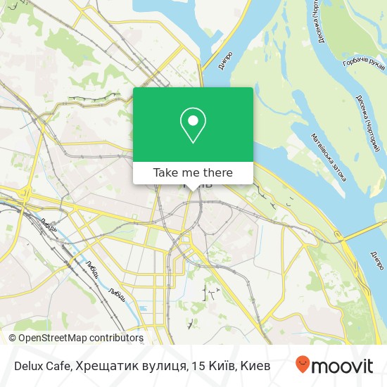 Карта Delux Cafe, Хрещатик вулиця, 15 Київ