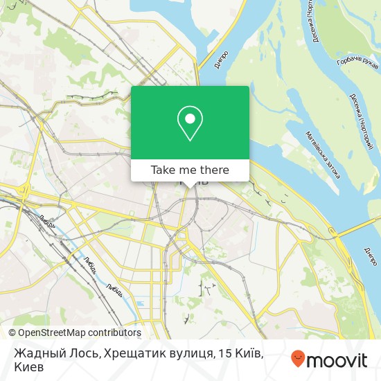Карта Жадный Лось, Хрещатик вулиця, 15 Київ