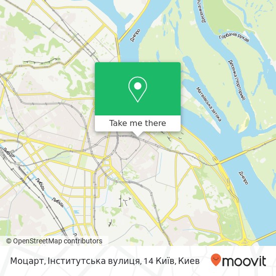 Карта Моцарт, Інститутська вулиця, 14 Київ