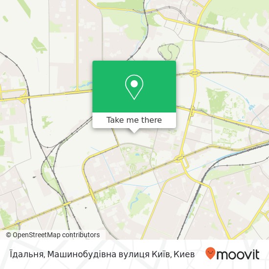 Карта Їдальня, Машинобудівна вулиця Київ