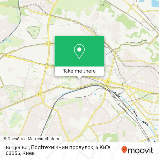 Карта Burger Bar, Політехнічний провулок, 6 Київ 03056