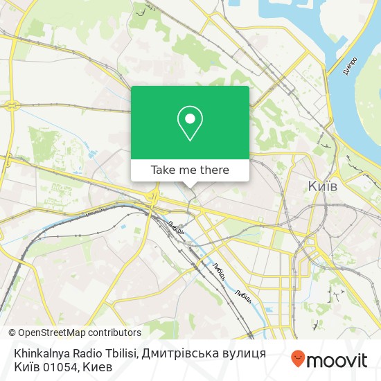 Карта Khinkalnya Radio Tbilisi, Дмитрівська вулиця Київ 01054