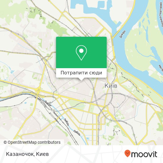 Карта Казаночок, Олеся Гончара вулиця, 24 Київ