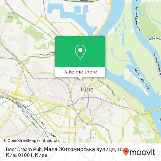 Карта Beer Dream Pub, Мала Житомирська вулиця, 18 Київ 01001