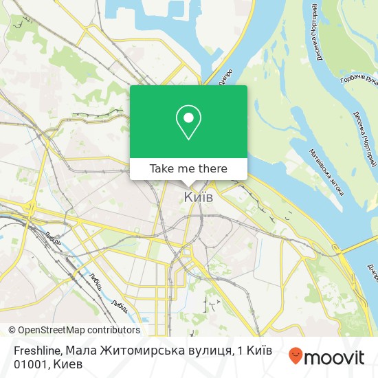 Карта Freshline, Мала Житомирська вулиця, 1 Київ 01001