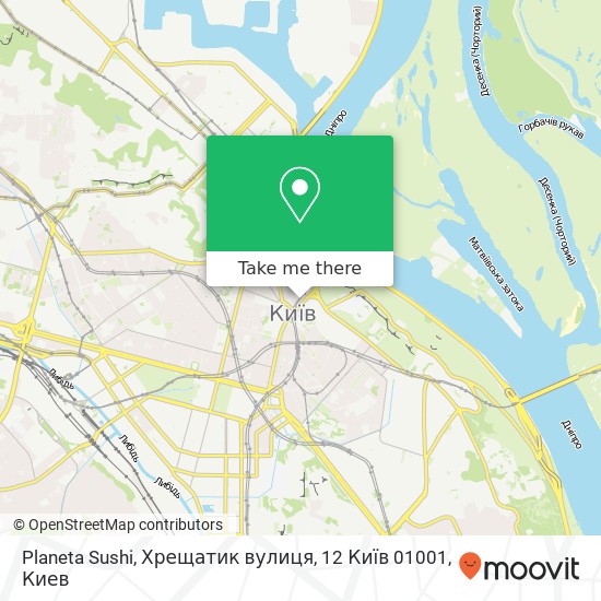 Карта Planeta Sushi, Хрещатик вулиця, 12 Київ 01001