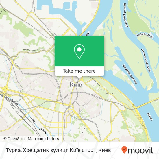 Карта Турка, Хрещатик вулиця Київ 01001