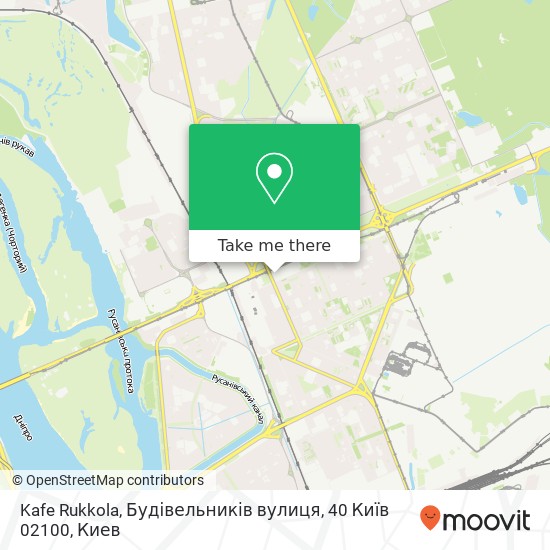 Карта Kafe Rukkola, Будівельників вулиця, 40 Київ 02100